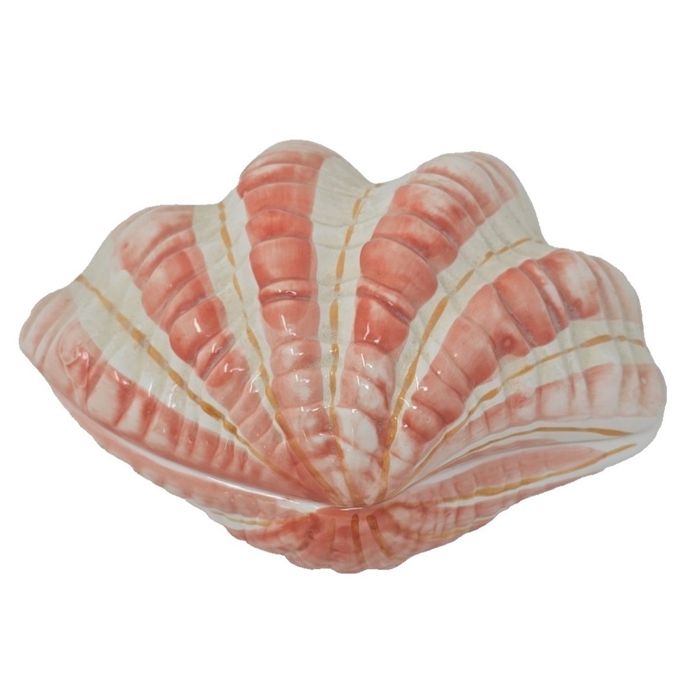 Vintage Ceramic‎ Clam Shell Lidded Trinket Dish by "A Gift Corp" U14